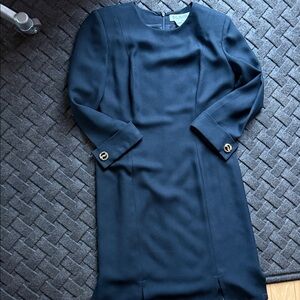 Bill Blass black Long Sleeve Dress